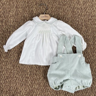 Completo camicia e salopette Neonato 0/36