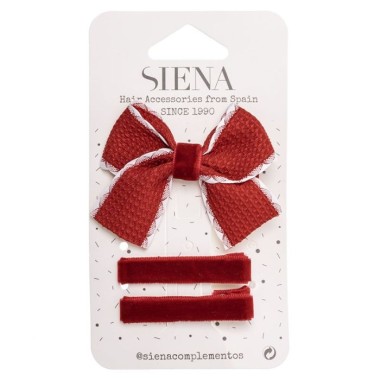 Set 3 Mollettine Fiocco Mollette e Fermagli