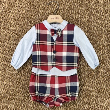 Completo camicia gilet e bermuda Neonato 0/36