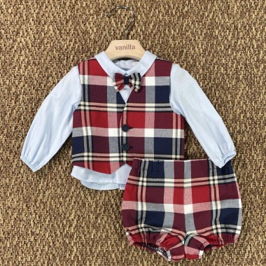 Completo camicia gilet e bermuda Neonato 0/36