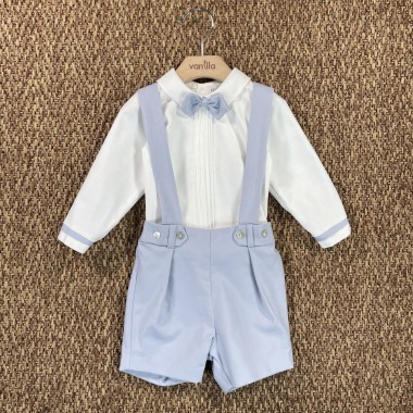 Completo camicia papillon e bermuda Neonato