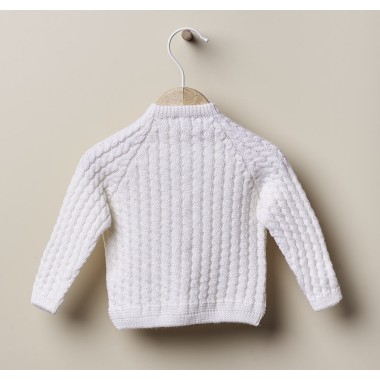 Cardigan lana trecce Neonata