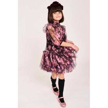 Abito in tulle stampa rose Bimba