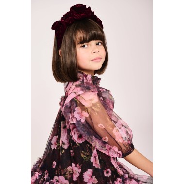 Abito in tulle stampa rose Bimba