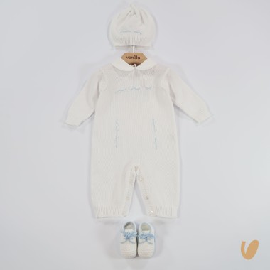 Completo nascita ricamato a mano in filo Set Nascita e Uscita Clinica