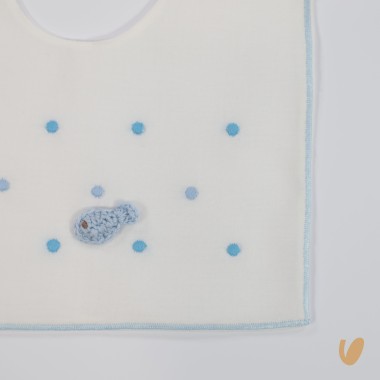 Bavetta pesciolini ricamata a mano Bavetta e Mussola