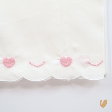 Set lenzuola ricamato cuori Coperta e Lenzuola