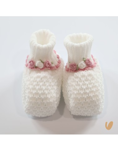 Babbucce in filo roselline Cappello e Babbucce