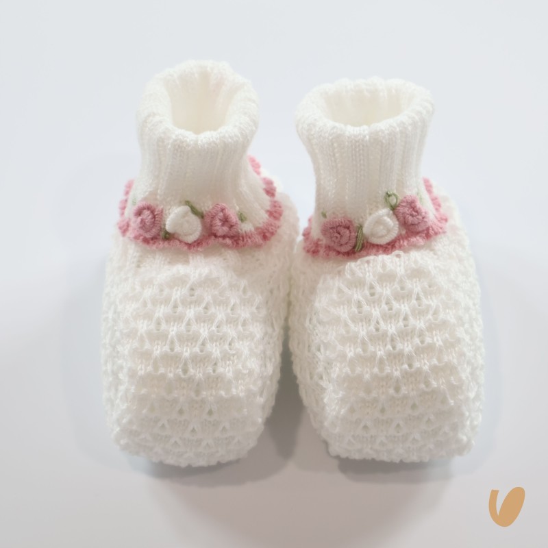 Babbucce in filo roselline Cappello e Babbucce