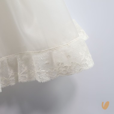 Abito organza di seta ricamato a mano Battesimo