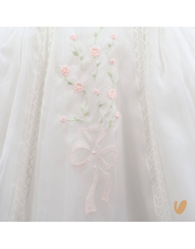Abito in organza di seta bouquet Battesimo