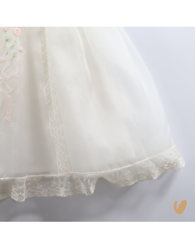 Abito in organza di seta bouquet Battesimo