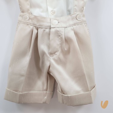 Completo in shantung Battesimo