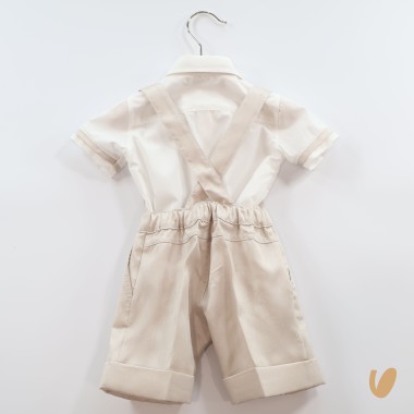 Completo in shantung Battesimo