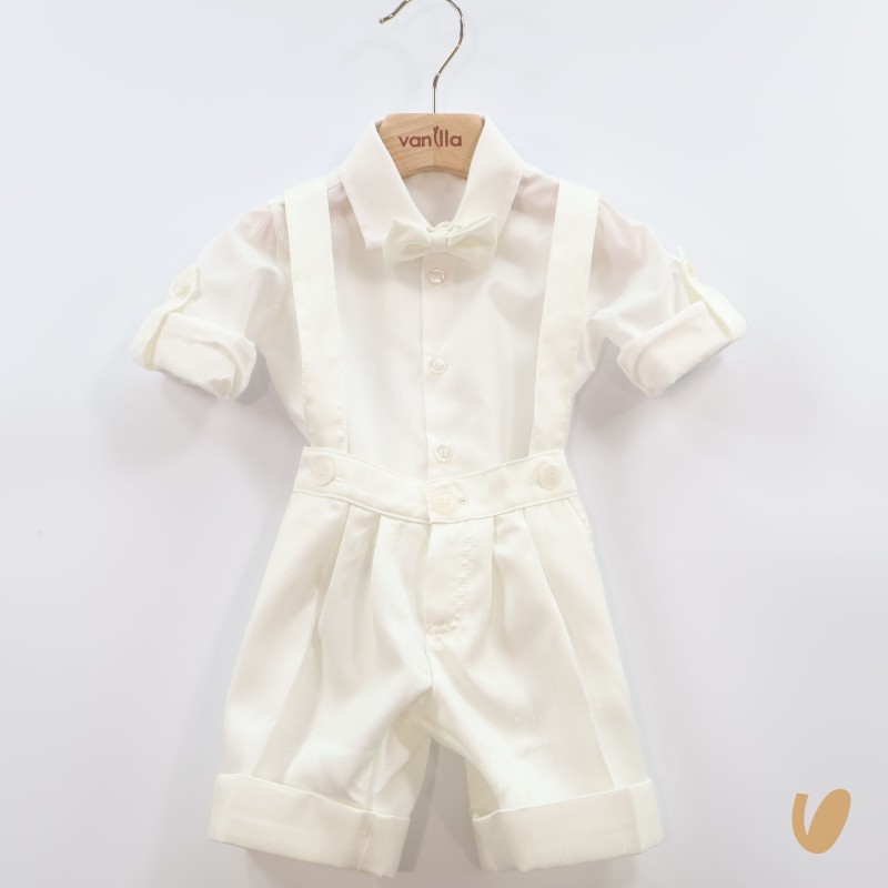 Completo in shantung Battesimo