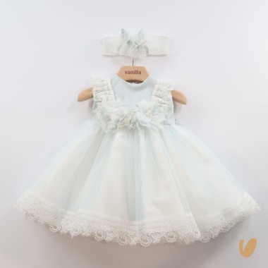 Abito tulle e fascia Battesimo