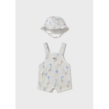 Salopette acquiloni e cappello          Neonato 0/36