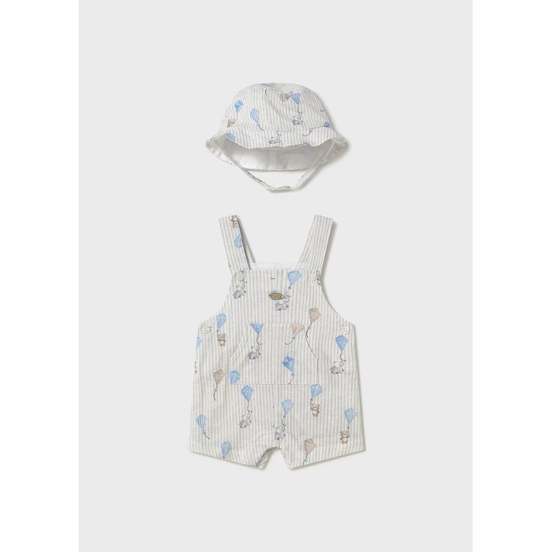 Salopette acquiloni e cappello          Neonato 0/36