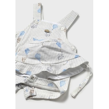 Salopette acquiloni e cappello          Neonato 0/36