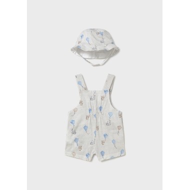 Salopette acquiloni e cappello          Neonato 0/36