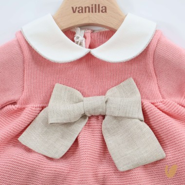 Completo fiocco filo e lino Set Nascita e Uscita Clinica