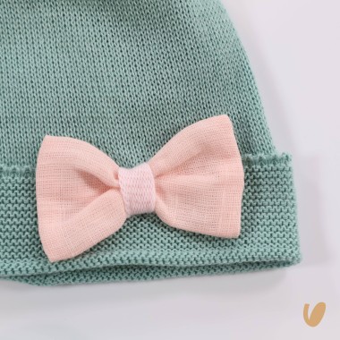 Scarpette e cappello fiocco lino Cappello e Guanti