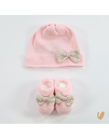 Shoes and hat linen bow