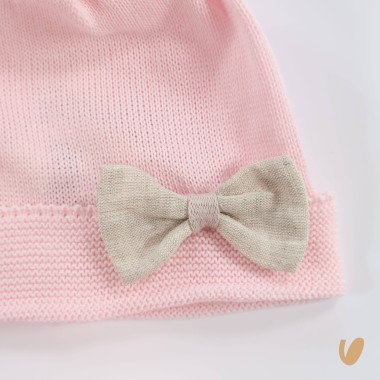 Scarpette e cappello fiocco lino Cappello e Guanti