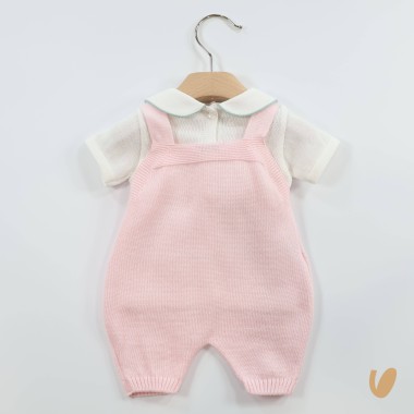 Salopette e maglia in filo di cotone Set Nascita e Uscita Clinica