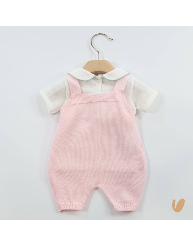 Salopette e maglia in filo di cotone Set Nascita e Uscita Clinica