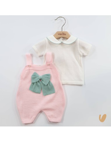 Salopette e maglia in filo di cotone Set Nascita e Uscita Clinica