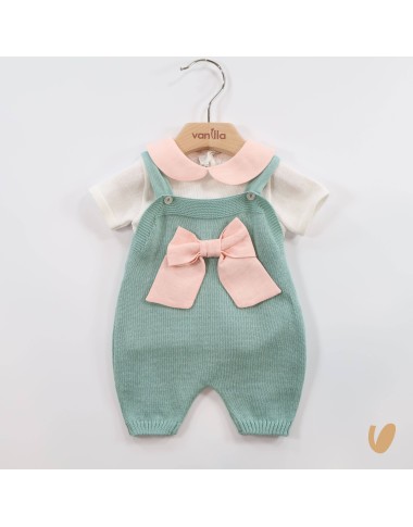 Salopette e maglia in filo di cotone Set Nascita e Uscita Clinica