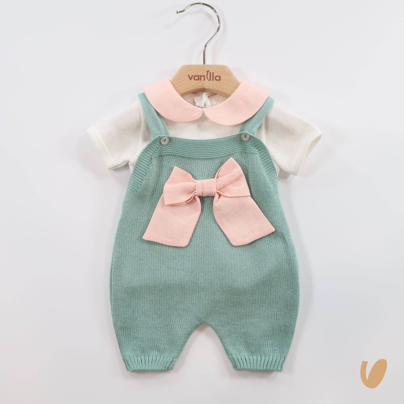 Salopette e maglia in filo di cotone Set Nascita e Uscita Clinica