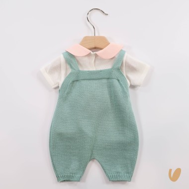 Salopette e maglia in filo di cotone Set Nascita e Uscita Clinica