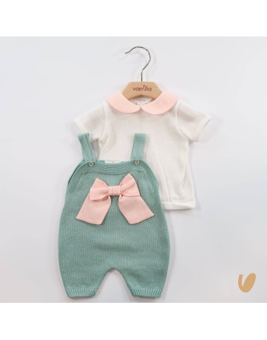 Salopette e maglia in filo di cotone Set Nascita e Uscita Clinica