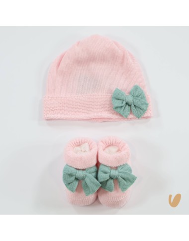 Scarpette e cappello fiocco filo Cappello e Guanti