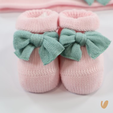 Scarpette e cappello fiocco filo Cappello e Guanti