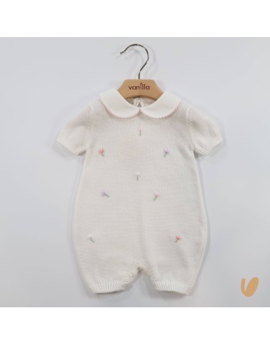 Pagliaccetto tulipani in filo di cotone Set Nascita e Uscita Clinica