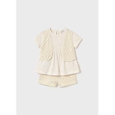 Completo Shirt e Bermuda guipur          Neonata 0/36