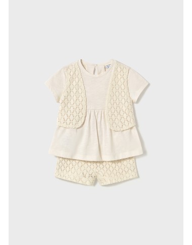 Completo Shirt e Bermuda guipur          Neonata 0/36