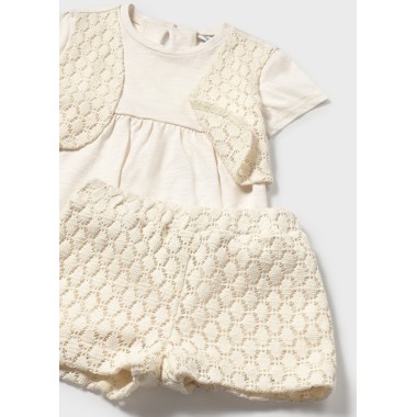 Completo Shirt e Bermuda guipur          Neonata 0/36