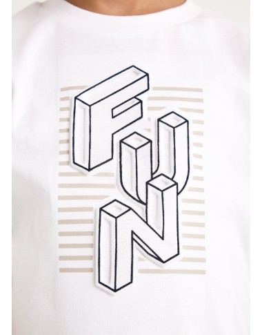 Shirt embossed "fun"