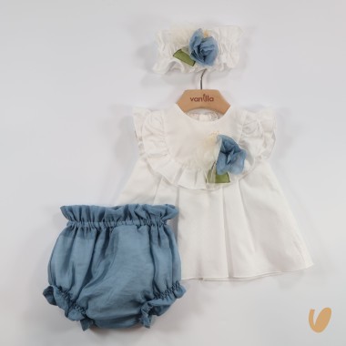 Completo blusa culotte e fascia Neonata 0/36