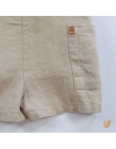 Salopette and shirt in pure linen