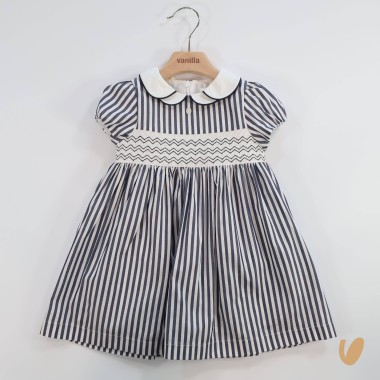 Abito righe marinaretto Bimba 2/8 anni