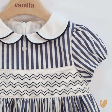 Abito righe marinaretto Bimba 2/8 anni