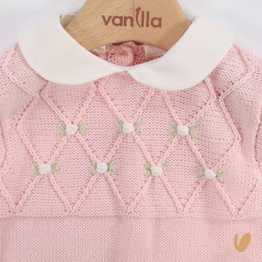 Pagliaccetto e cappello ricamato a mano Set Nascita e Uscita Clinica