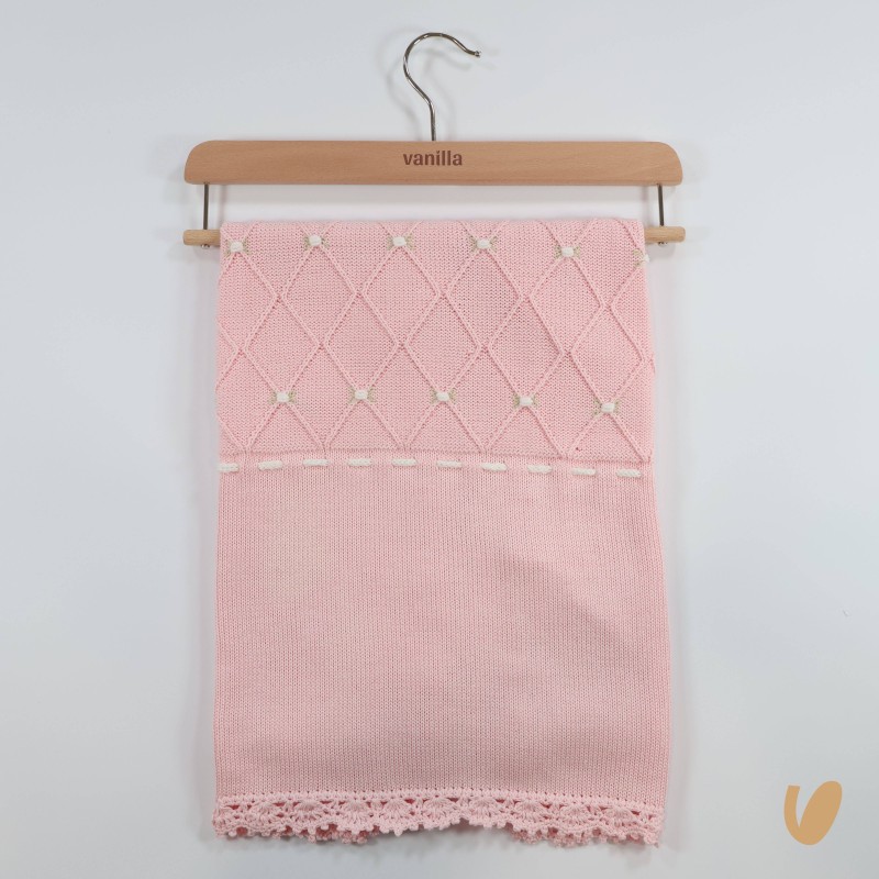 Coperta in filo ricamata roselline Coperta e Lenzuola