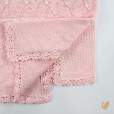 Coperta in filo ricamata roselline Coperta e Lenzuola