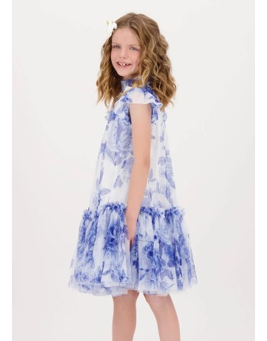 Dress in tulle flowers